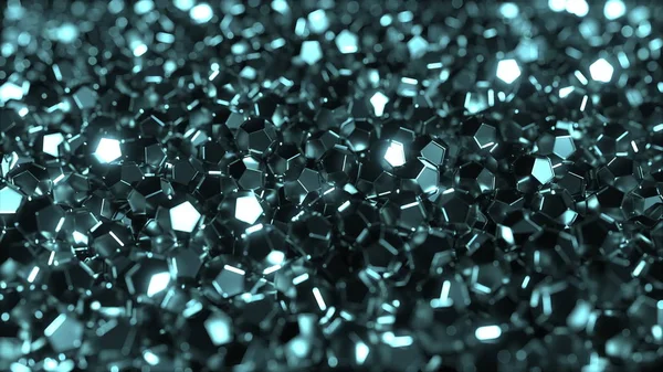 Cristales de cian brillante 3D renderizado — Foto de Stock