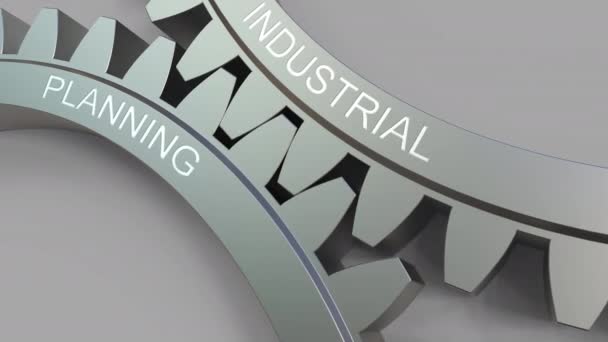 Industriële Planning bijschrift op het weven van de versnellingen. Conceptuele animatie — Stockvideo
