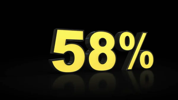 58% 3D-Darstellung — Stockfoto