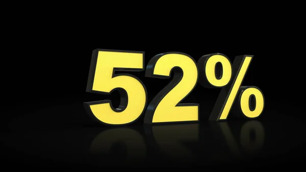 Viisikymmentäkaksi 52 prosenttia 3D renderöinti — kuvapankkivalokuva
