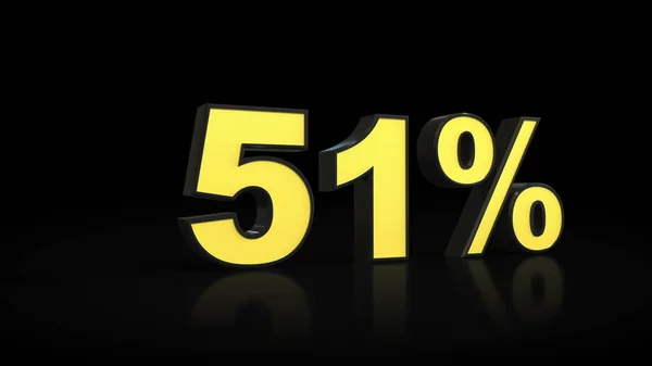 Eenenvijftig 51 procent 3D-rendering — Stockfoto