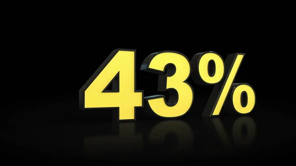 Quarenta e três 43 por cento 3D renderização — Fotografia de Stock