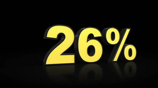 Vinte e seis 26 por cento renderização 3D — Fotografia de Stock