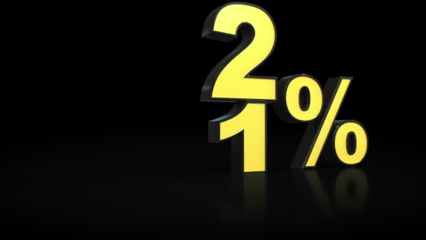 Counting from zero 0 to twenty-three 23 percent — Stock Video