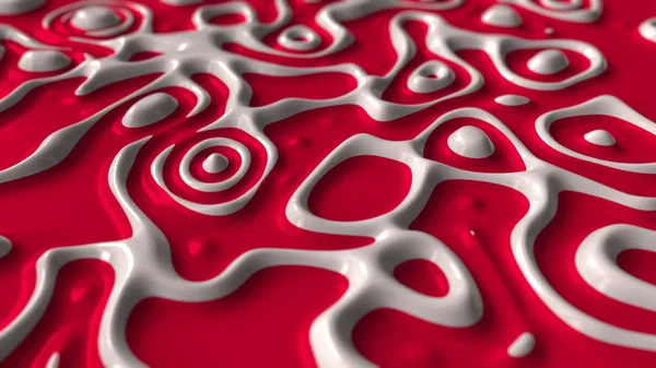 Abstrakta flytande röda och vita färger. 3D-rendering — Stockfoto