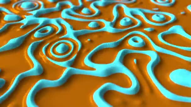 Liquid orange and cyan paints. Loopable animation — Stock Video
