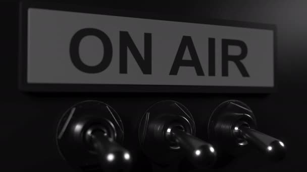 Přepnutí přepínače On Air koncepční 3d animace — Stock video