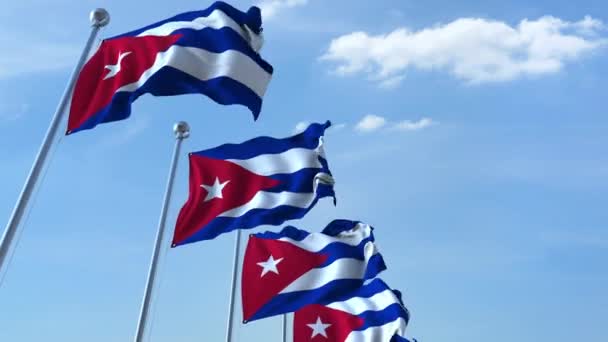 Drapeaux de Cuba agitant contre le ciel, animation 3D bouclable — Video