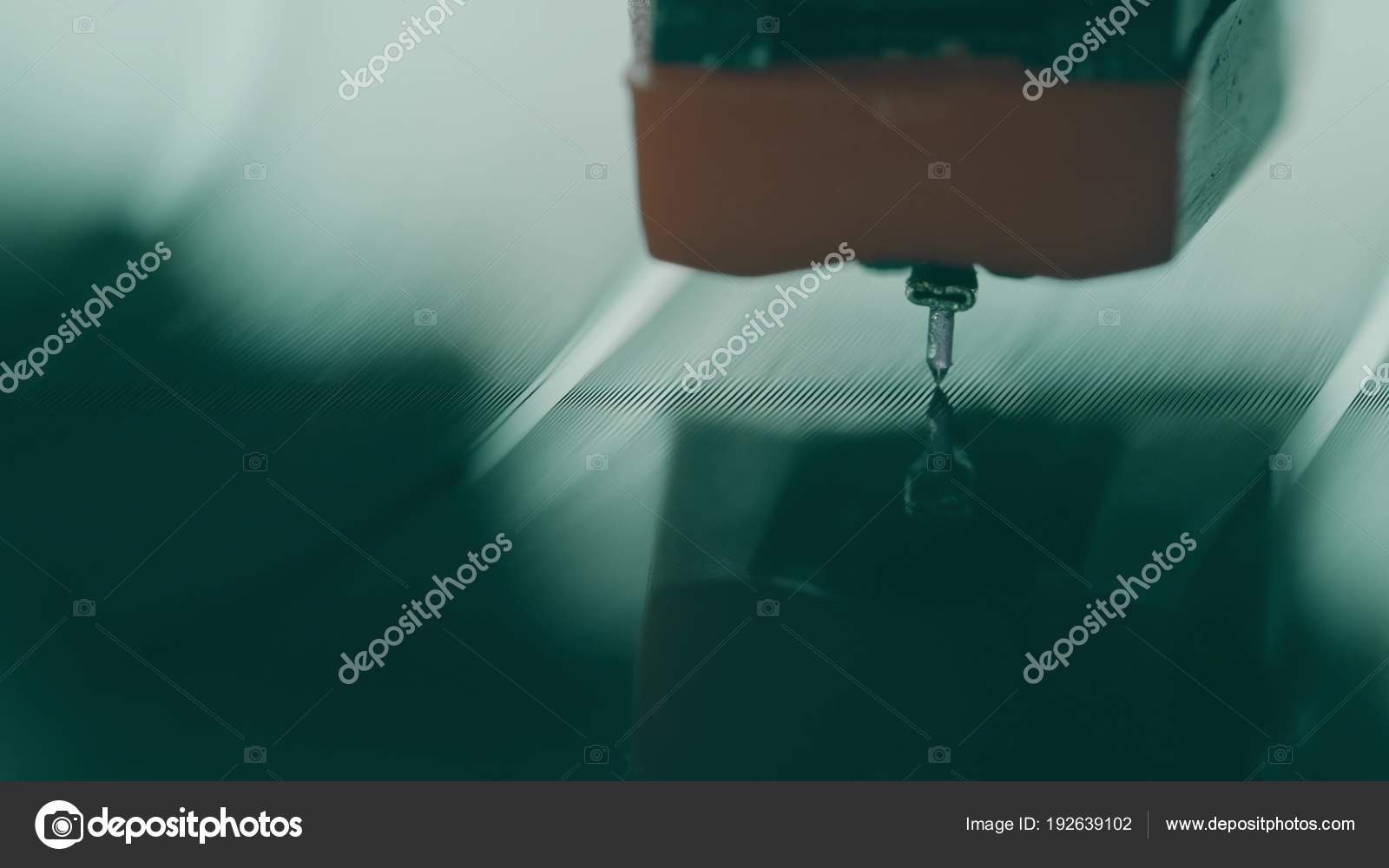 Close Up Shot Of Vinyl Record Player Needle And Rotating Disc Stock Photo By C Alexeynovikov