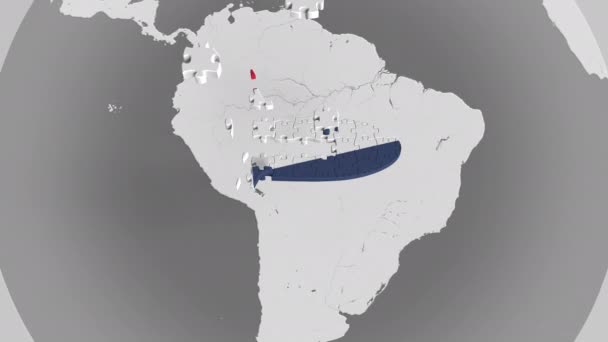 Flygplan pussel featuring flagga av den Domican Republiken mot världskartan. Turism konceptuell 3d-animering — Stockvideo