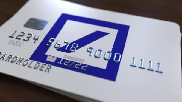 Πλαστική κάρτα με το λογότυπο της Deutsche Bank Db. Εκδοτικές εννοιολογική 3d animation — Αρχείο Βίντεο