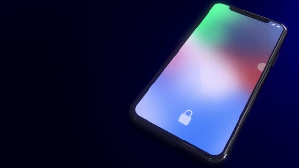 Mise à jour notification complète apparaît sur l'écran d'un smartphone moderne. Animation 3D conceptuelle — Video