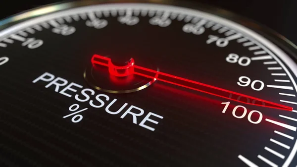 Medidor de pressão ou indicador. Renderização 3D — Fotografia de Stock