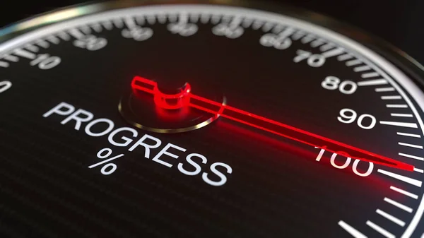 Analog progress indicator 3D rendering — Stock Photo, Image