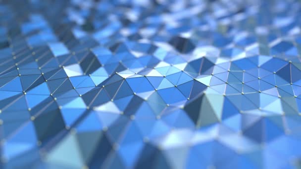 Blå polygonal rörelse bakgrunden. Sömlös loop — Stockvideo