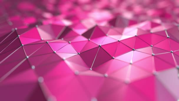 Pink polygonal motion background. Seamless loop — Stock Video