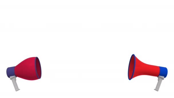 칠레와 미국의 깃발로 연설 거품. 문화간 대화 또는 국제 대화 3D 애니메이션 관련 — 비디오