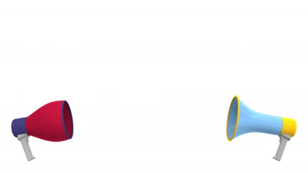 Мовні бульбашки з прапорами Аргентини та Уси. Міжкультурний діалог або міжнародні розмови пов'язані 3d анімації — стокове відео