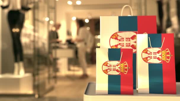 Zászló Szerbia a számítógép billentyűzetén. Kiskereskedelemmel kapcsolatos klip — Stock videók