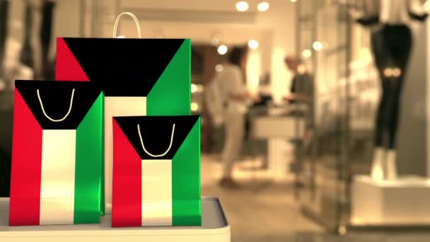 Bandiera del Kuwait sulla tastiera del computer. Clip relativo al commercio al dettaglio — Video Stock