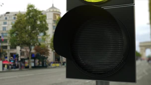 Euro-Zeichen auf dem grünen Ampelsignal. Devisenbezogene konzeptionelle 3D-Animation — Stockvideo