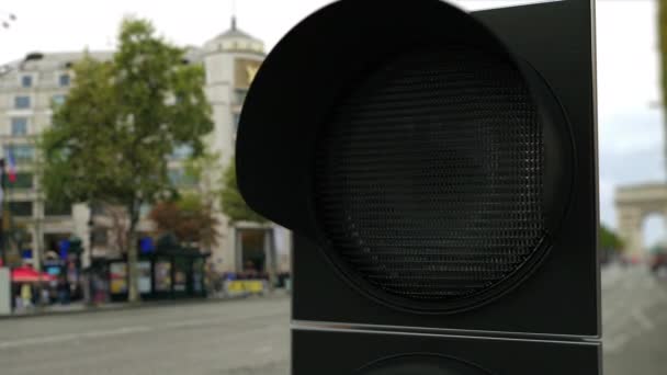 红色交通信号灯上的美元标志。 Forex相关概念3D动画 — 图库视频影像