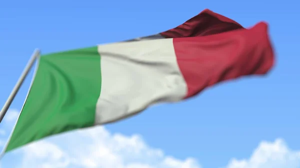 Ondeando la bandera nacional de Italia, vista de bajo ángulo. Renderizado 3D —  Fotos de Stock