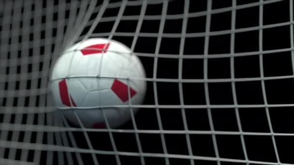 Ball with flags of Malta hits goal. 3D animation — Stock Video