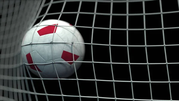 Bola com bandeiras de Malta atinge gol. Renderização 3D — Fotografia de Stock