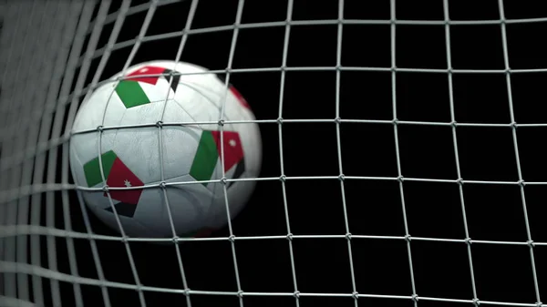 Ball with flags of Jordan hits goal. 3D rendering — Stock Photo, Image