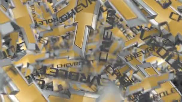 쉐보레의 많은 움직이는 로고. 편집 가능 한 동작 배경 — 비디오