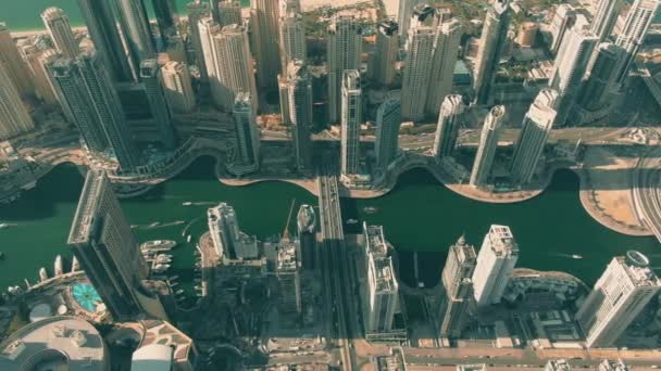 Dubai limanının havadan görünüşü, Uae — Stok video