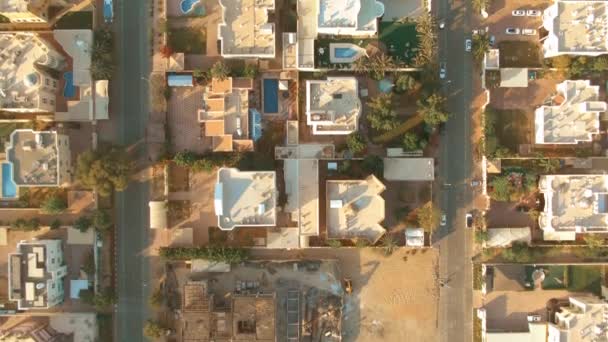 Aerial top down view of a residential area in Dubai, United Arab Emirates — Stock Video