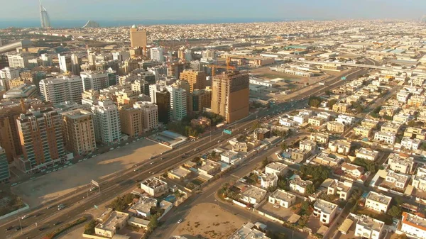 Letecký snímek obytné čtvrti v Dubaji, Uae — Stock fotografie