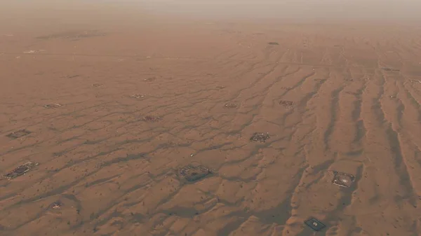Vedere aeriană a multor tabere de agrement din deșert, Emiratele Arabe Unite — Fotografie, imagine de stoc