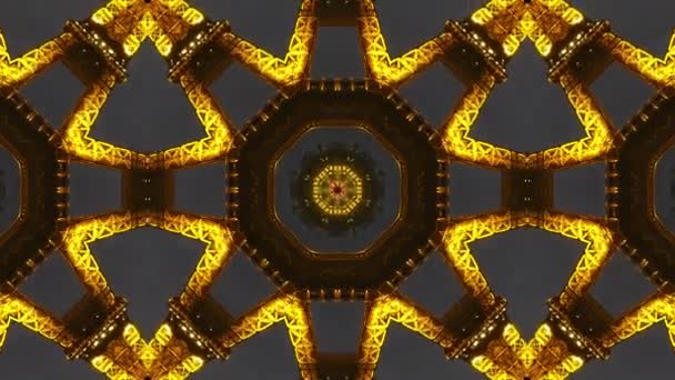 Eiffel Tower details in the evening, artistic kaleidoscopic effect — Stock Video