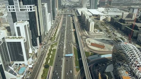 Ντουμπάι, Ηνωμένα Αραβικά Εμιράτα - 30 Δεκεμβρίου 2019. Αεροφωτογραφία του Εμπορικού Κέντρου, μιας ελίτ επιχειρηματικής περιοχής του Ντουμπάι — Φωτογραφία Αρχείου