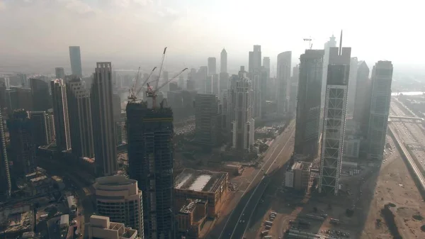 Dubaj, Spojené arabské emiráty - 30. prosince2019. Letecký pohled na mrakodrapy Dubai Business Bay — Stock fotografie