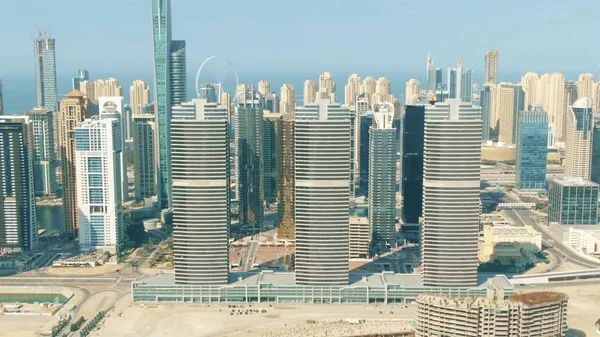 Fotografia aérea dos arranha-céus Dubai Marina, Emirados Árabes Unidos — Fotografia de Stock