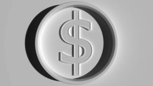 Dollar symbol i ring, förmörkelse belysning. Ekonomisk rapport eller forex relaterade 3D-rendering — Stockfoto