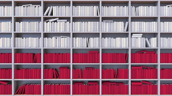 Los libros forman la bandera polaca. Literatura o ciencia en Polonia. Renderizado 3D —  Fotos de Stock