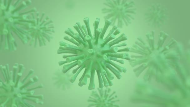 Coronavirus 3D-modellen, looping motion achtergrond — Stockvideo