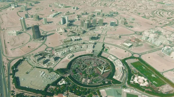 Vue Aérienne Du Jardin Miracle De Dubaï Dans Le Paysage Urbain, EAU — Photo