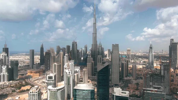 DUBAI, EMIRADOS ARAB UNIDOS - 30 DE DEZEMBRO DE 2019. Fotografia aérea do centro de Dubai — Fotografia de Stock