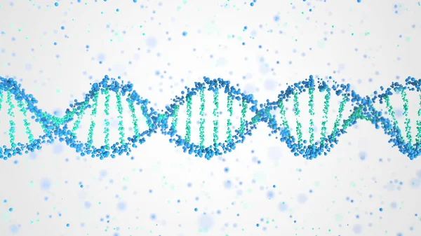 DNA-molekyl och partiklar, 3D-rendering — Stockfoto