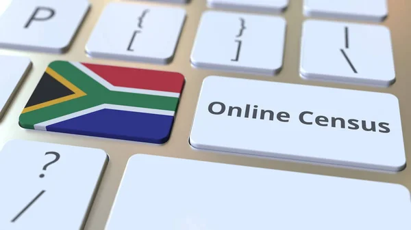 Online Spis treści i flaga RPA na klawiaturze. Pojęcie renderowania 3d — Zdjęcie stockowe