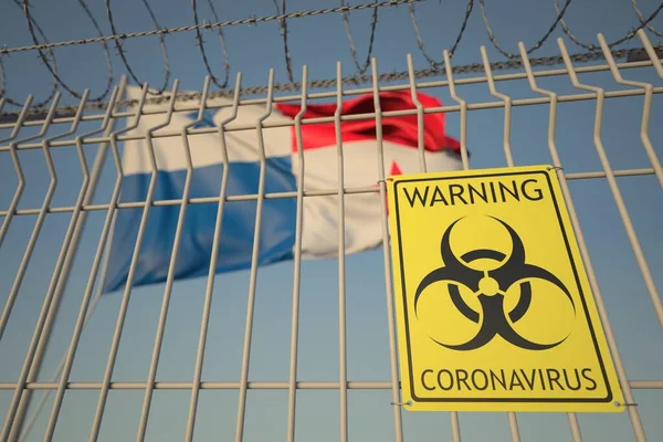 Coronavirus Biohazard Schild mit der Flagge von Panama als Hintergrund. Panamische Quarantäne, konzeptionelles 3D-Rendering — Stockfoto