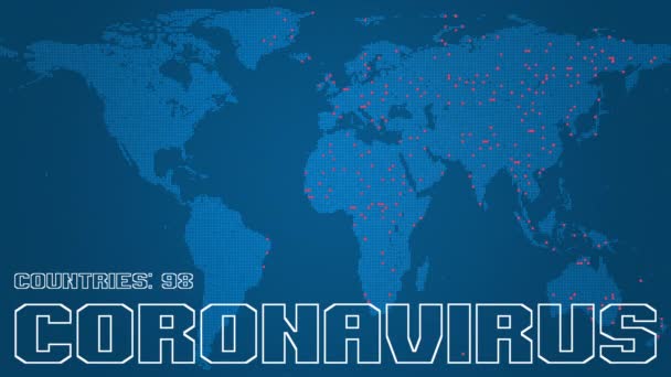 Diffusione globale della malattia di coronavirus COVID-19 animazione concettuale — Video Stock