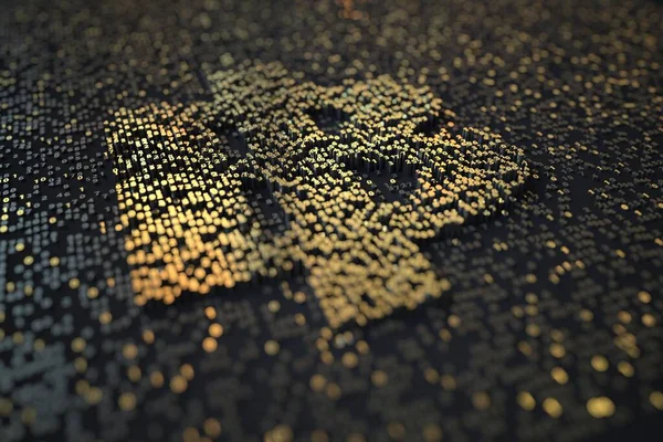 黄金の数字バーは黒い背景にTHBタイのバーツ記号を構成します。3Dレンダリング — ストック写真