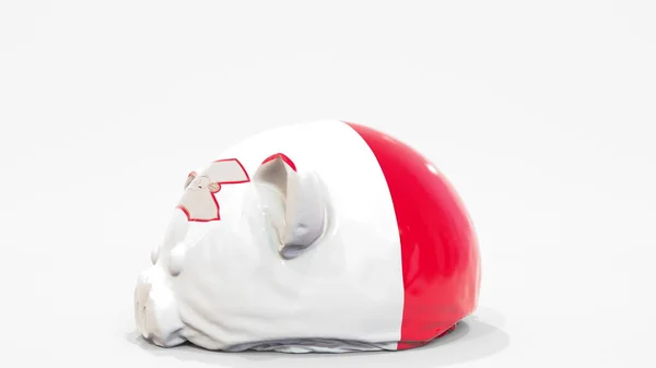 Deflating alcancía inflable con bandera impresa de Malta. Rendimiento conceptual 3D relacionado con la crisis financiera maltesa —  Fotos de Stock